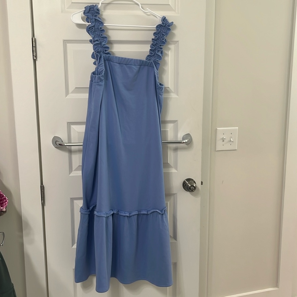 NWT Victoria Dunn Lounge periwinkle blue elastic strap blue dress